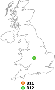 map showing distance between B11 and B12