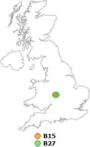 map showing distance between B15 and B27