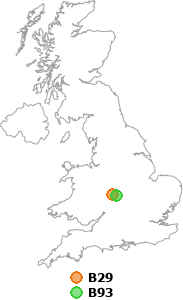 map showing distance between B29 and B93