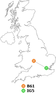 map showing distance between B61 and IG5