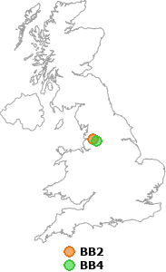 map showing distance between BB2 and BB4