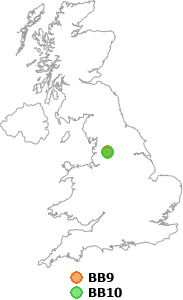 map showing distance between BB9 and BB10