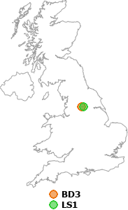 map showing distance between BD3 and LS1