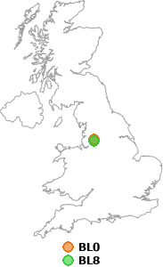 map showing distance between BL0 and BL8