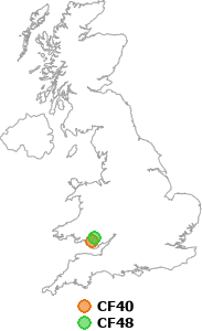 map showing distance between CF40 and CF48