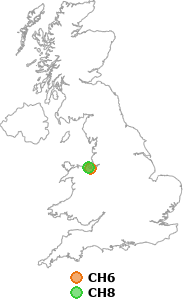 map showing distance between CH6 and CH8