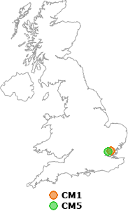 map showing distance between CM1 and CM5