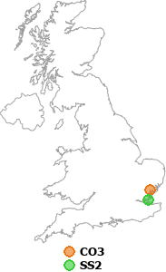 map showing distance between CO3 and SS2