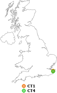 map showing distance between CT1 and CT4