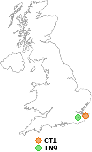 map showing distance between CT1 and TN9