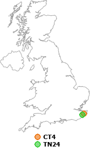 map showing distance between CT4 and TN24