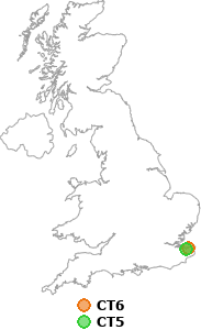 map showing distance between CT6 and CT5