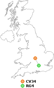 map showing distance between CV34 and RG4