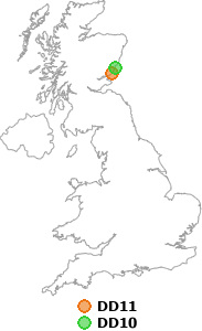 map showing distance between DD11 and DD10