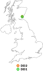 map showing distance between DD2 and DD1