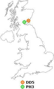 map showing distance between DD5 and PH3