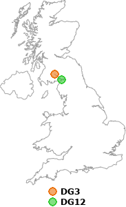 map showing distance between DG3 and DG12