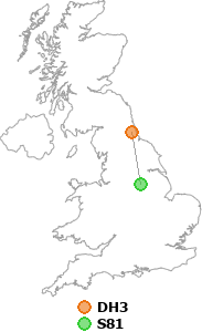 map showing distance between DH3 and S81