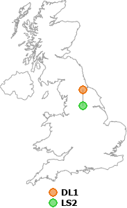 map showing distance between DL1 and LS2