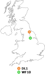 map showing distance between DL1 and WF10