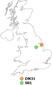 map showing distance between DN31 and S81