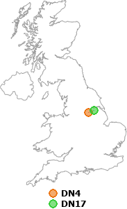 map showing distance between DN4 and DN17