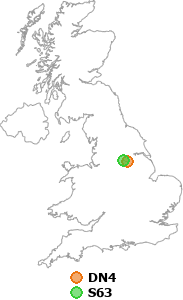 map showing distance between DN4 and S63