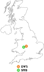 map showing distance between DY5 and SY8