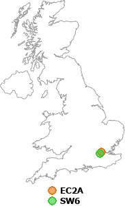 map showing distance between EC2A and SW6