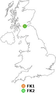 map showing distance between FK1 and FK2