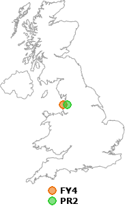 map showing distance between FY4 and PR2