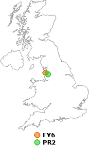 map showing distance between FY6 and PR2