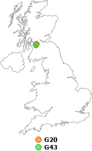 map showing distance between G20 and G43