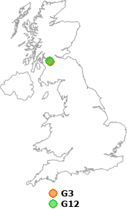 map showing distance between G3 and G12