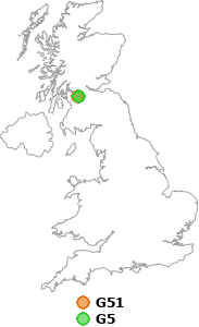 map showing distance between G51 and G5