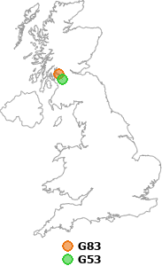 map showing distance between G83 and G53