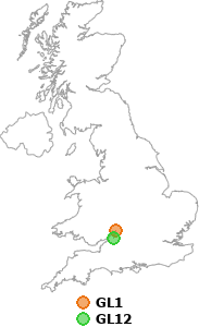 map showing distance between GL1 and GL12