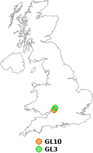 map showing distance between GL10 and GL3