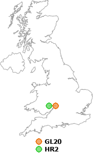 map showing distance between GL20 and HR2