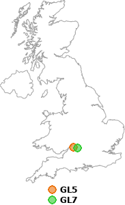 map showing distance between GL5 and GL7