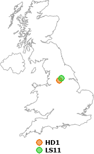 map showing distance between HD1 and LS11