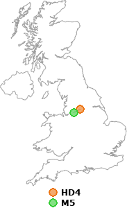 map showing distance between HD4 and M5