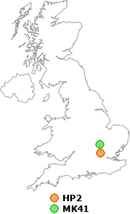 map showing distance between HP2 and MK41