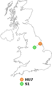 map showing distance between HU7 and S1