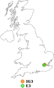 map showing distance between IG3 and E3