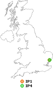 map showing distance between IP1 and IP4