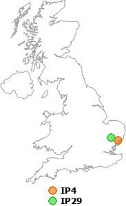 map showing distance between IP4 and IP29