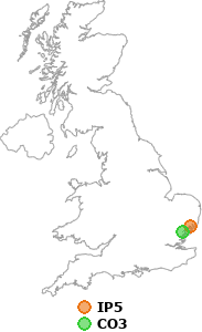 map showing distance between IP5 and CO3