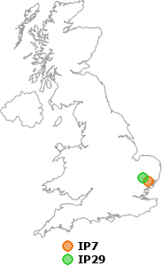 map showing distance between IP7 and IP29