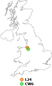 map showing distance between L24 and CW6